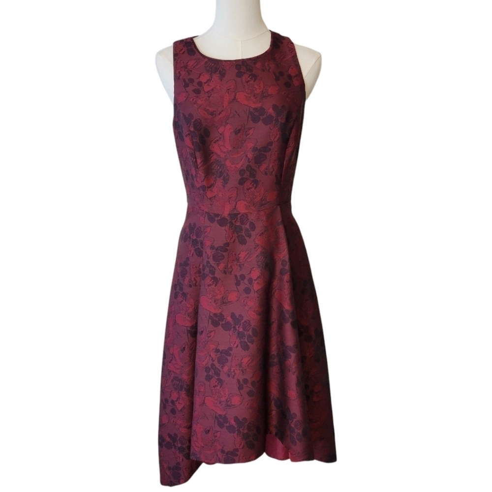 WHBM Floral Jacquard Hiโ Lo Midi Dress Size 4
